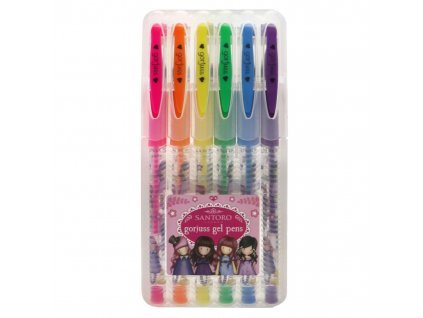 SANTORO sada 6 ks gelových per Gorjuss Fiesta Gel Pen Set Cobwebs