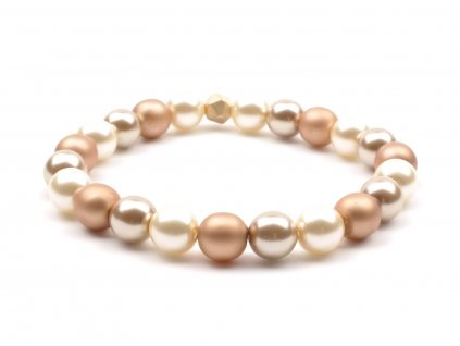 Moni - dámský náramek perly béžová zlatá