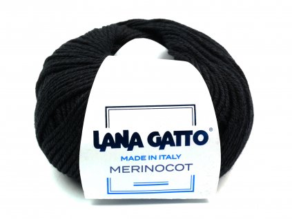 Lana Gatto pletací příze vlna merino bavlna MERINOCOT černá