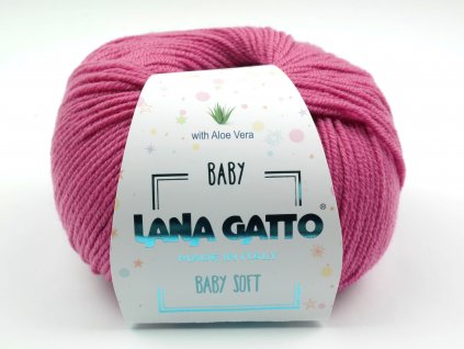 Lana Gatto pletací příze vlna merino BABY SOFT fuchsia