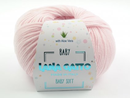 Lana Gatto pletací příze vlna merino BABY SOFT růžová baby