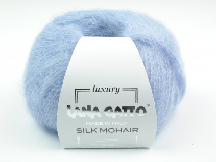 Lana Gatto pletací příze mohér hedvábí SILK MOHAIR světle modrá