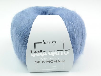 Lana Gatto pletací příze mohér hedvábí SILK MOHAIR modrá avio