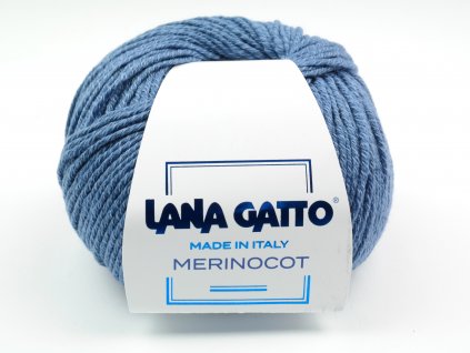 Lana Gatto pletací příze vlna merino bavlna MERINOCOT modrá