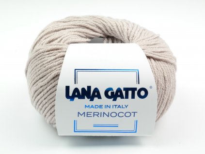 Lana Gatto pletací příze vlna merino bavlna MERINOCOT ecru