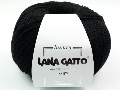 Lana Gatto pletací příze vlna merino kašmír VIP černá