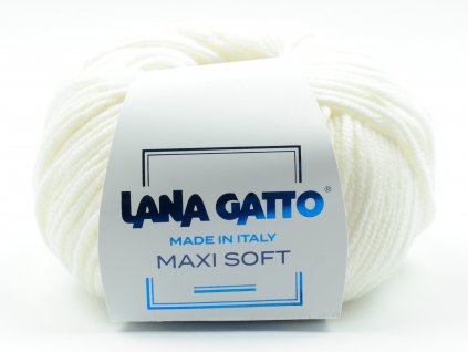 Lana Gatto pletací příze vlna merino MAXI SOFT bílá