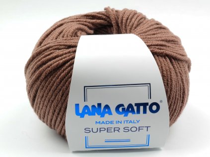 Lana Gatto pletací příze vlna merino SUPER SOFT středně hnědá