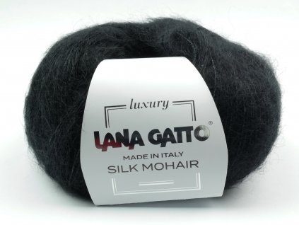 Lana Gatto pletací příze mohér hedvábí SILK MOHAIR černá
