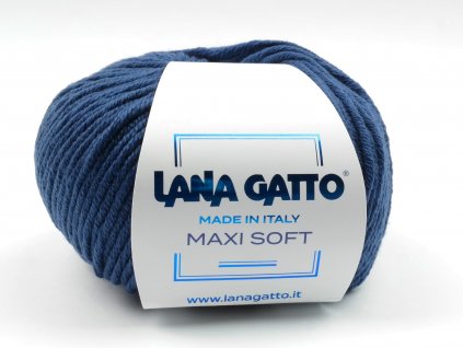 Lana Gatto pletací příze vlna merino MAXI SOFT tmavě modrá