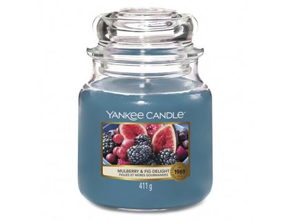 Svíčka ve skleněné dóze Yankee Candle, Lahodné moruše a fíky, 410 g