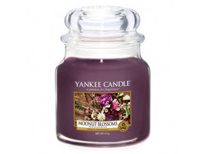 Svíčka ve skleněné dóze Yankee Candle, Květiny ve svitu měsíce, 410 g