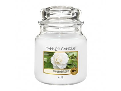 Svíčka ve skleněné dóze Yankee Candle, Květ kamélie, 410 g