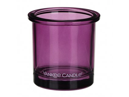 Svícen skleněný Yankee Candle fialový výška 7 cm