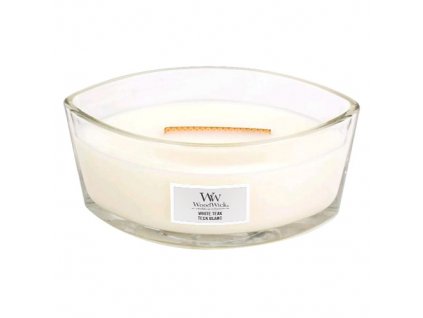 WoodWick - vonná svíčka ve skle bílý teak, 453.6 g