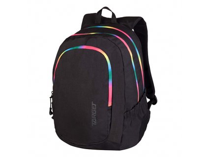 Studentský batoh Target černý s duhovým zipem 1