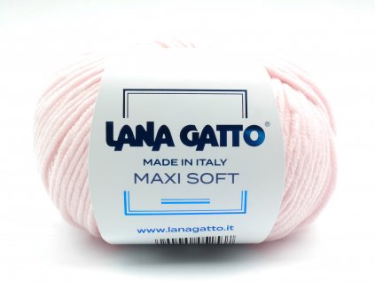 Lana Gatto pletací příze vlna merino MAXI SOFT baby růžová