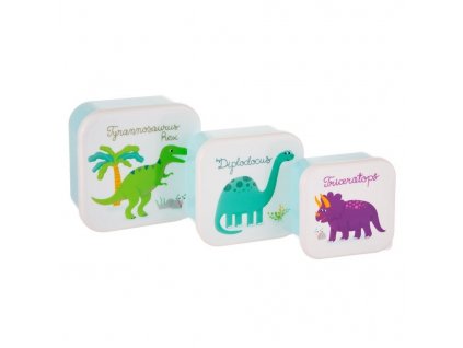 Sass & Belle boxy na svačinu set 3 ks Dinosaurus