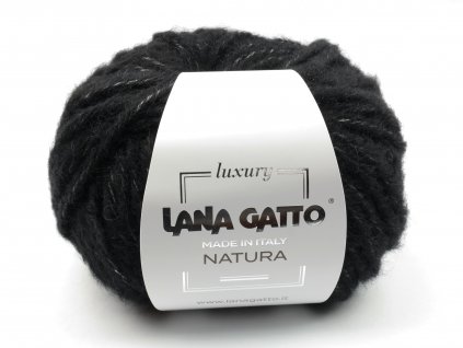 Lana Gatto pletací příze NATURA vlna bavlna alpaca černá 30227