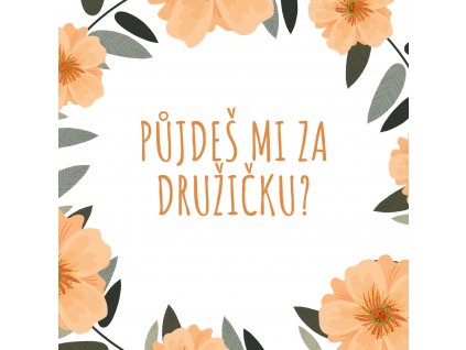 Kartička Půjdeš mi za družičku?