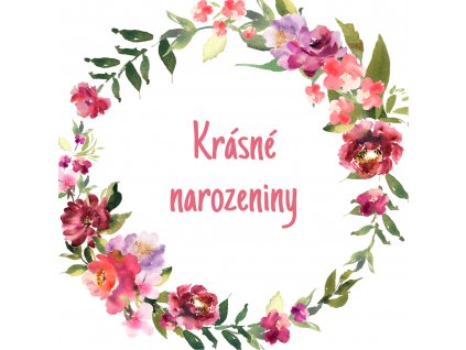 Krásné narozeniny kytky (85 × 85 mm)