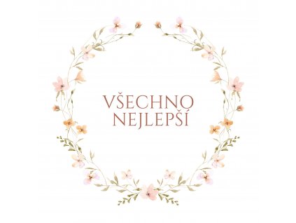 Kartička Všechno nejlepší kytičky