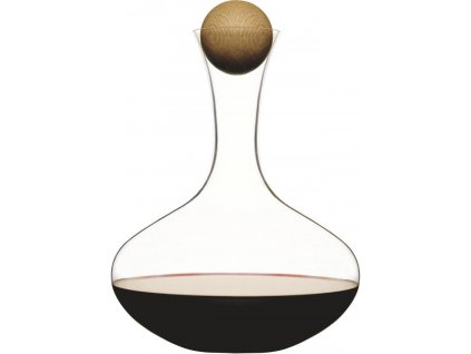 Sagaform - Karafa s dřevěnou kuličkou Oval Oak, červené víno, 2L
