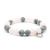 Moni dámský náramek jaspis šedý růženín srdíčko