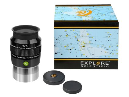 explore scientific es82 18mm astro okular krabicka krytky