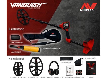 Detektor kovov Minelab Vanquish 540 Pro Pack pinpointer set