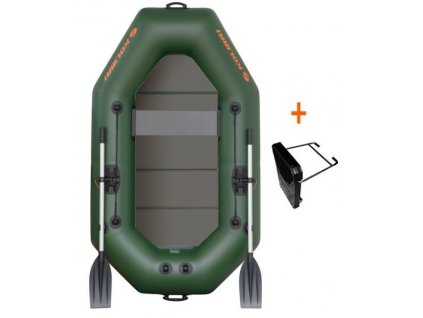 Čln Kolibri K-220 TP zelený, pevná podlaha + držiak motora