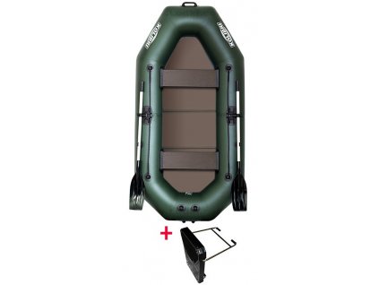 Čln Kolibri K-260 TP zelený, pevná podlaha + držiak motora