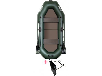 Čln Kolibri K-280 TP zelený, pevná podlaha + držiak motora