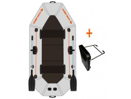 Čln Kolibri K-260 TP šedý, pevná podlaha + držiak motora