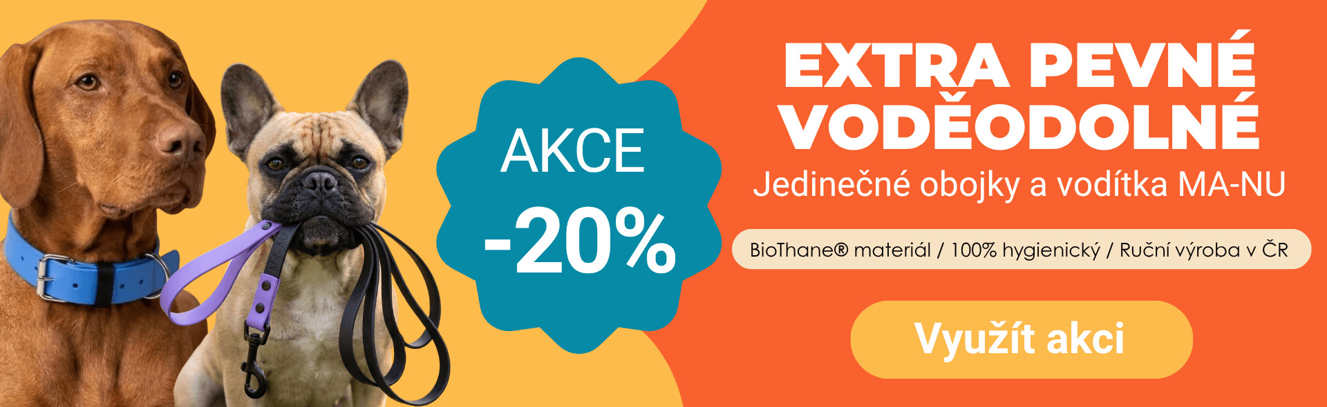 Odolná vodítka a obojky Ma-nu s 20% slevou
