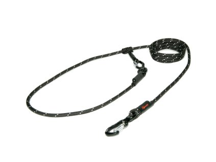 Lanové vodítko EASY LONG - TWIST | MINI | černé s reflexním proužkem - 615 (Délka 4 m)
