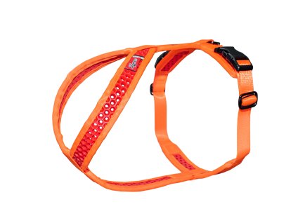 Tamer postroj - SOFTY - oranžovočervený (velikost postroje 8 - obvod krku 54-60 cm - obvod hrduníku 78-98 cm)