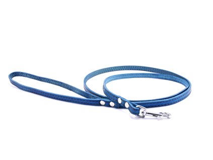 Kožené vodítko STUBBY | Klasické | modré (Šířka 10 mm, Délka 115 cm)