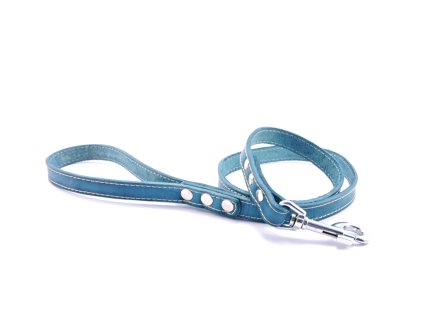 Kožené vodítko STUBBY | Klasické | tyrkysové (Šířka 10 mm, Délka 115 cm)