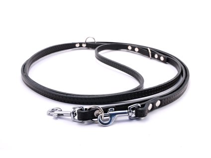 Kožené vodítko STUBBY | Přepínací | černé (Šířka 10 mm)