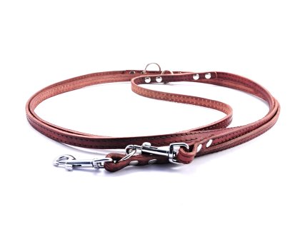 Kožené vodítko STUBBY | Přepínací | hnědé (Šířka 10 mm)