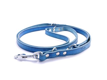 Kožené vodítko STUBBY | Přepínací | modré (Šířka 10 mm)
