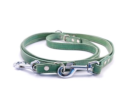 Kožené vodítko STUBBY | Přepínací | zelené (Šířka 10 mm)