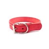 Kožený obojek STUBBY | červený (Šířka 2,5 cm, Obvod krku 25 - 35 cm)