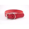 Kožený obojek STUBBY | červený (Šířka 2,5 cm, Obvod krku 25 - 35 cm)