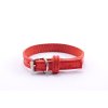 Kožený obojek STUBBY | Mini | červený (Šířka 1 cm, Obvod krku 17 - 22 cm)