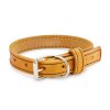 Kožený obojek STUBBY | Mini | hořčicová (Šířka 1 cm, Obvod krku 17 - 22 cm)