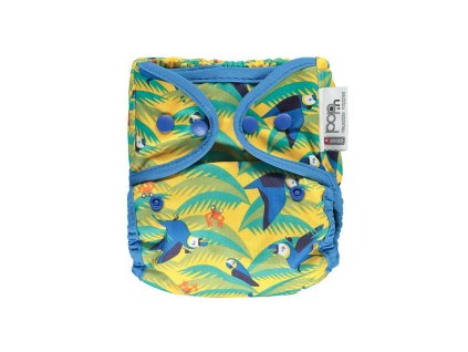 Pop-in waterproof aplix reusable nappy cover All popper Parrot