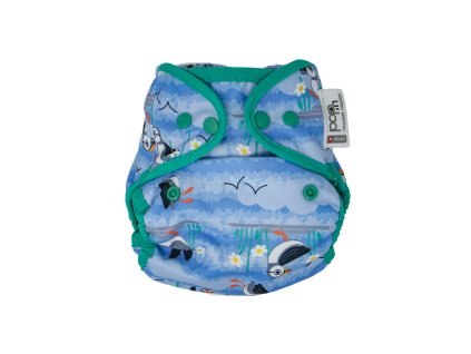 Pop-in waterproof popper reusable nappy cover popper Puffin