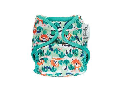 Pop-in waterproof popper reusable nappy cover popper Red Panda